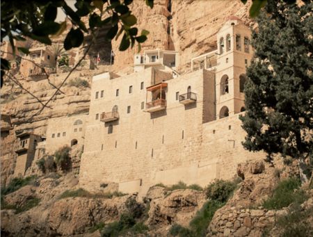 St Georges kloster i Wadi Qelt, beläget mellan Jerusalem och Döda havet.